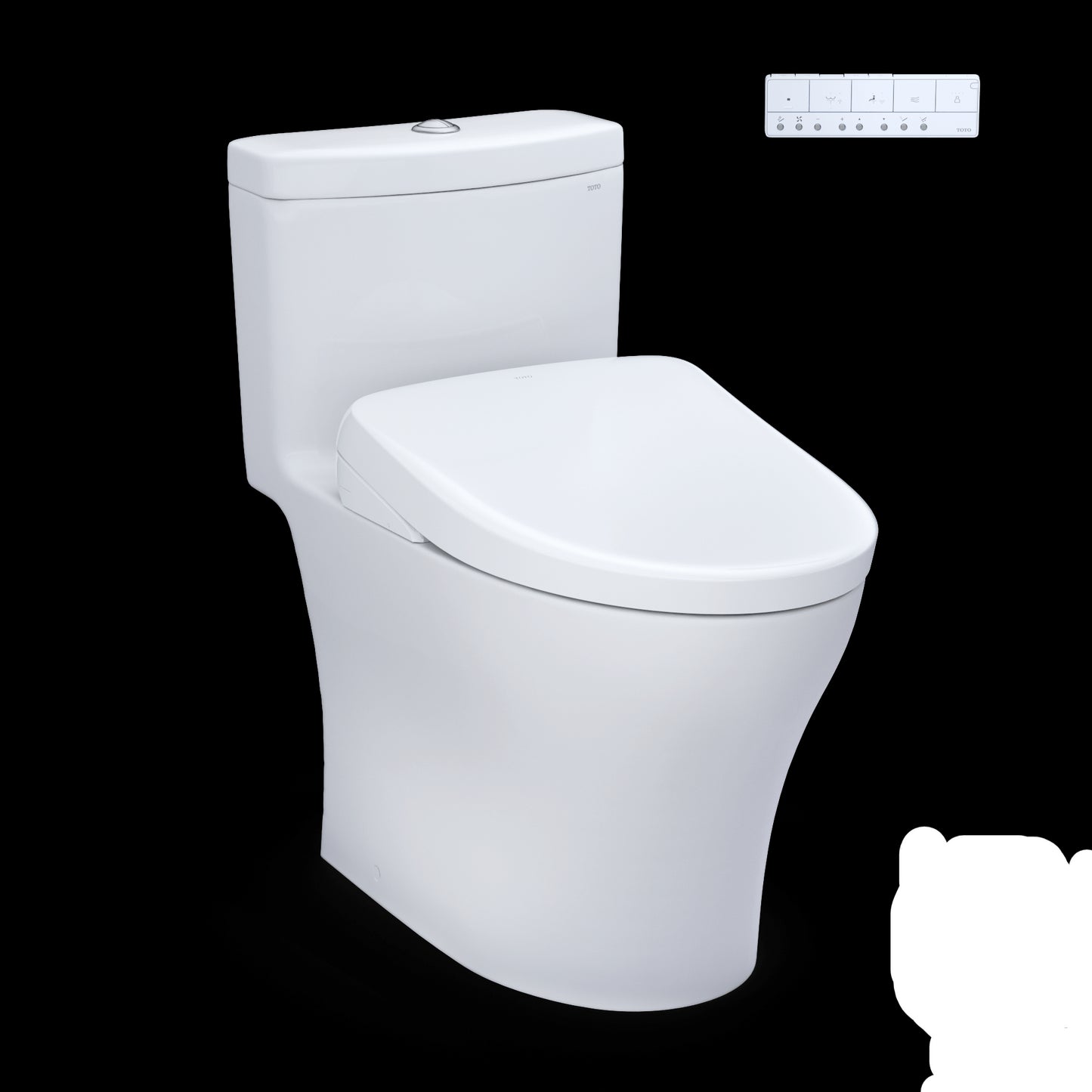 TOTO Aquia IV One-Piece Dual Flush 1.28 and 0.9 GPF Universal Height Toilet with S7 Bidet Seat MW6464726CEMFGNA#01