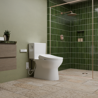 TOTO Glaston 1G WASHLET+ S7 Two-Piece Elongated 1.0 GPF Universal Height Toilet MW4724726CUFG#01