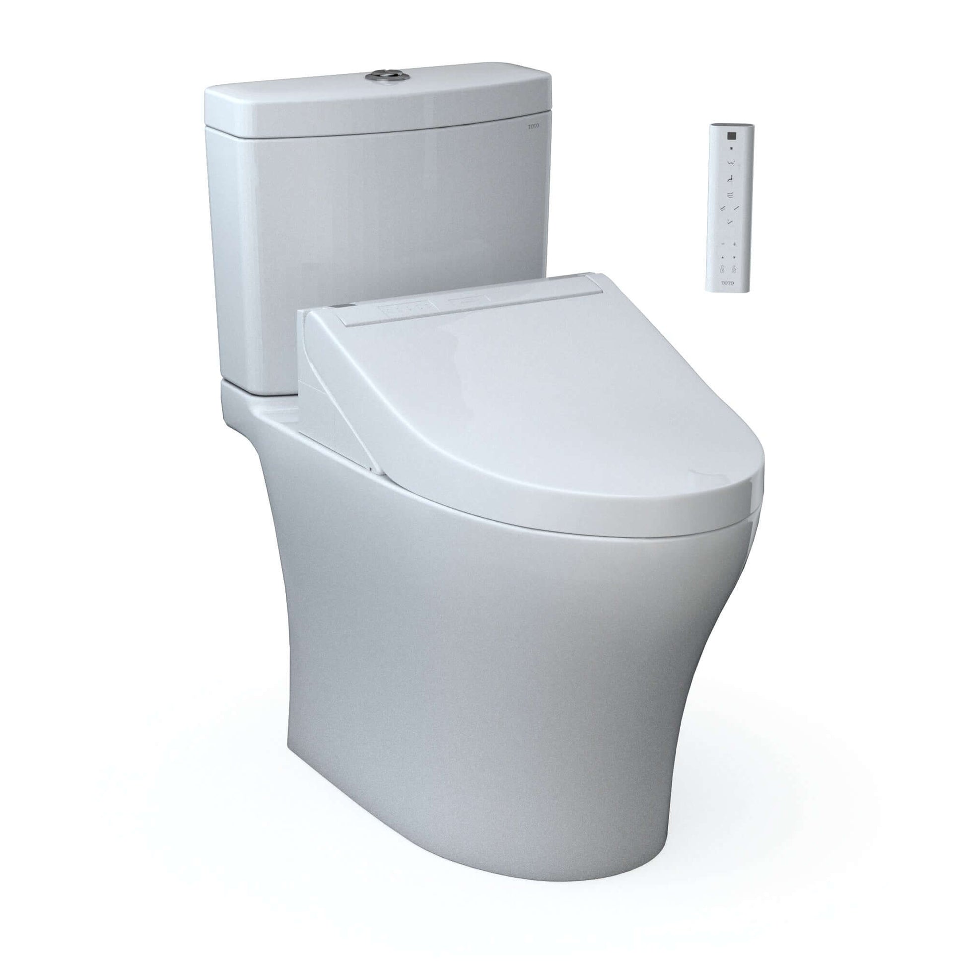 TOTO WASHLET+ Aquia IV Two-Piece Dual Flush 1.28/0.9 GPF Standard Height Toilet WASHLET C5 Bidet Seat - MW4463084CEMGN#01