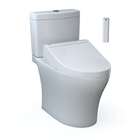 TOTO WASHLET+ Aquia IV Two-Piece Dual Flush 1.28/0.9 GPF Standard Height Toilet WASHLET C5 Bidet Seat - MW4463084CEMGN#01