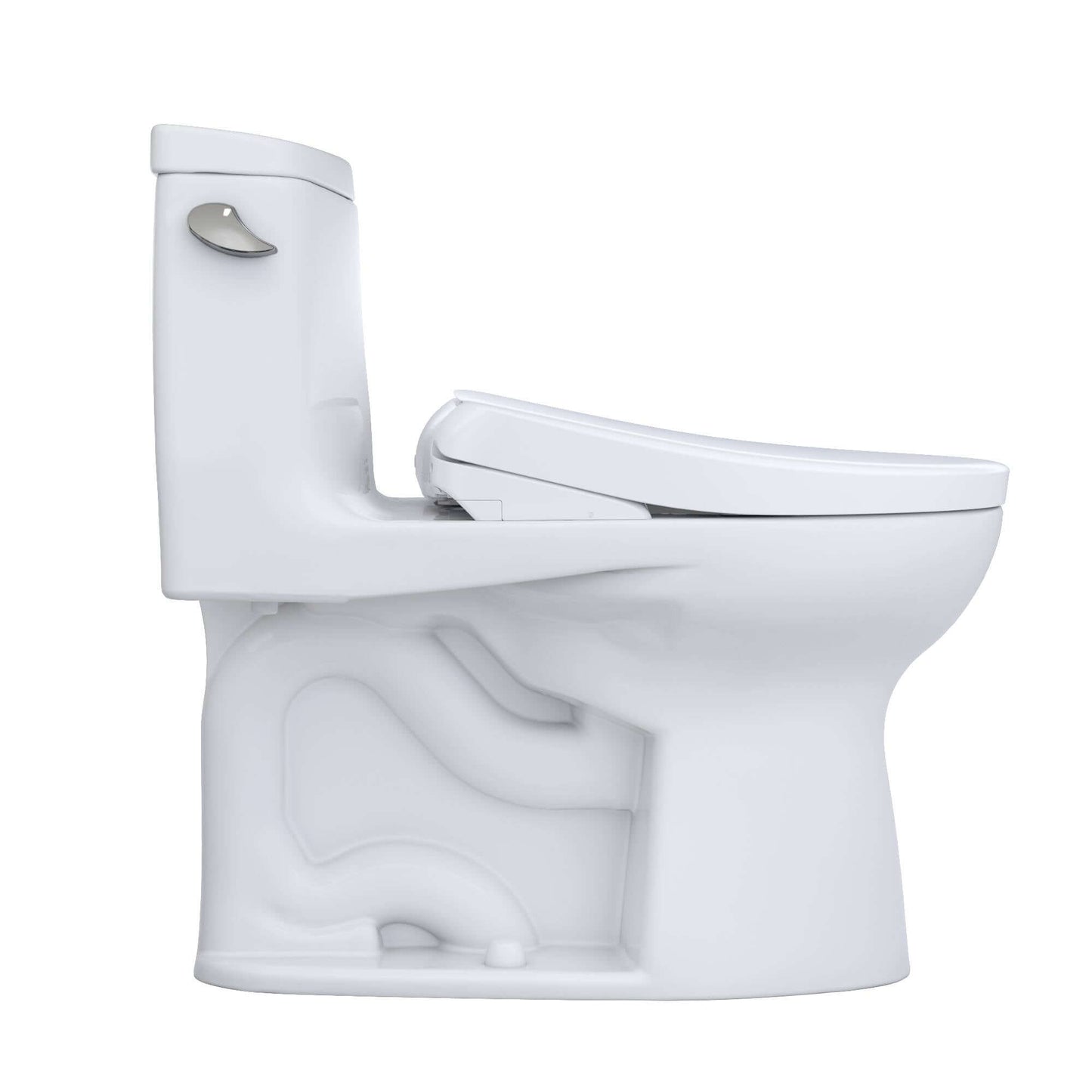 TOTO WASHLET+ UltraMax II One-Piece Elongated 1.28 GPF Toilet and WASHLET+ S7 Contemporary Bidet Seat, Cotton White - MW6044726CEFG#01