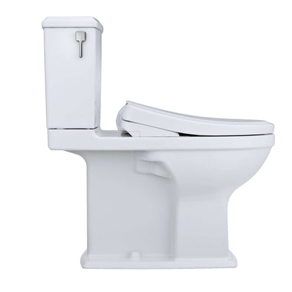 TOTO WASHLET+ Connelly Two-Piece Elongated Dual Flush 1.28 and 0.9 GPF Toilet and Classic WASHLET S7 Classic Bidet Seat, Cotton White - MW4944724CEMFG#01