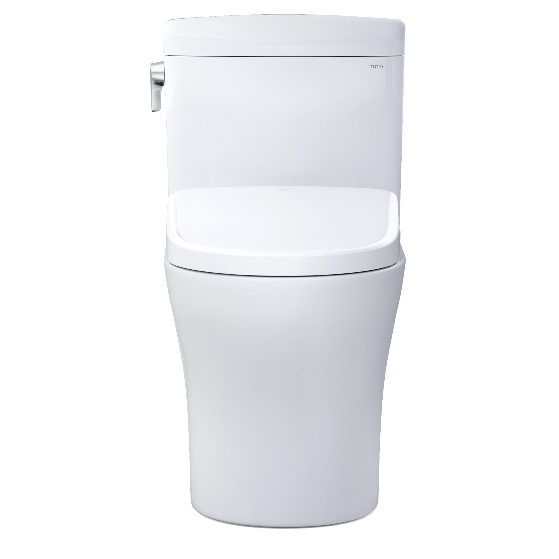 TOTO Aquia IV Cube Two-Piece Dual Flush 1.28 and 0.9 GPF Universal Height Toilet with S7A Contemporary Bidet Seat MW4364736CEMFGN#01