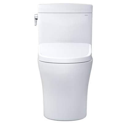 TOTO Aquia IV Cube Two-Piece Dual Flush 1.28 and 0.9 GPF Universal Height Toilet with S7A Contemporary Bidet Seat MW4364736CEMFGN#01