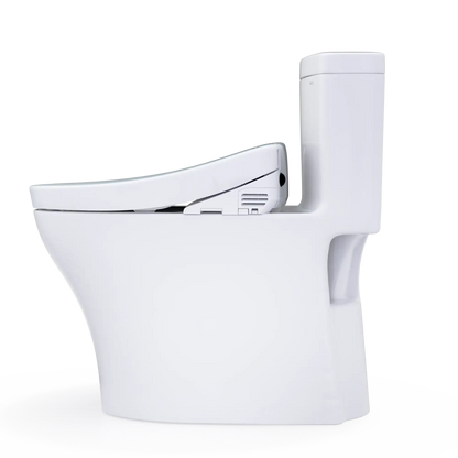 TOTO Aquia IV One-Piece Dual Flush 1.28 and 0.9 GPF Universal Height Toilet and S5 Bidet Seat MW6463446CEMFGN#01