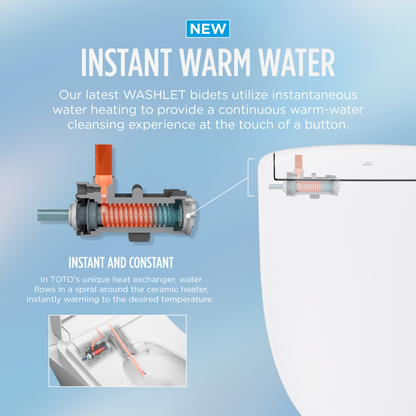TOTO Aquia WASHLET+ S2 Two-Piece Dual Flush 1.28|0.9 GPF Universal Height Toilet with CEFIONTECT MW4483346CEMFGN#01