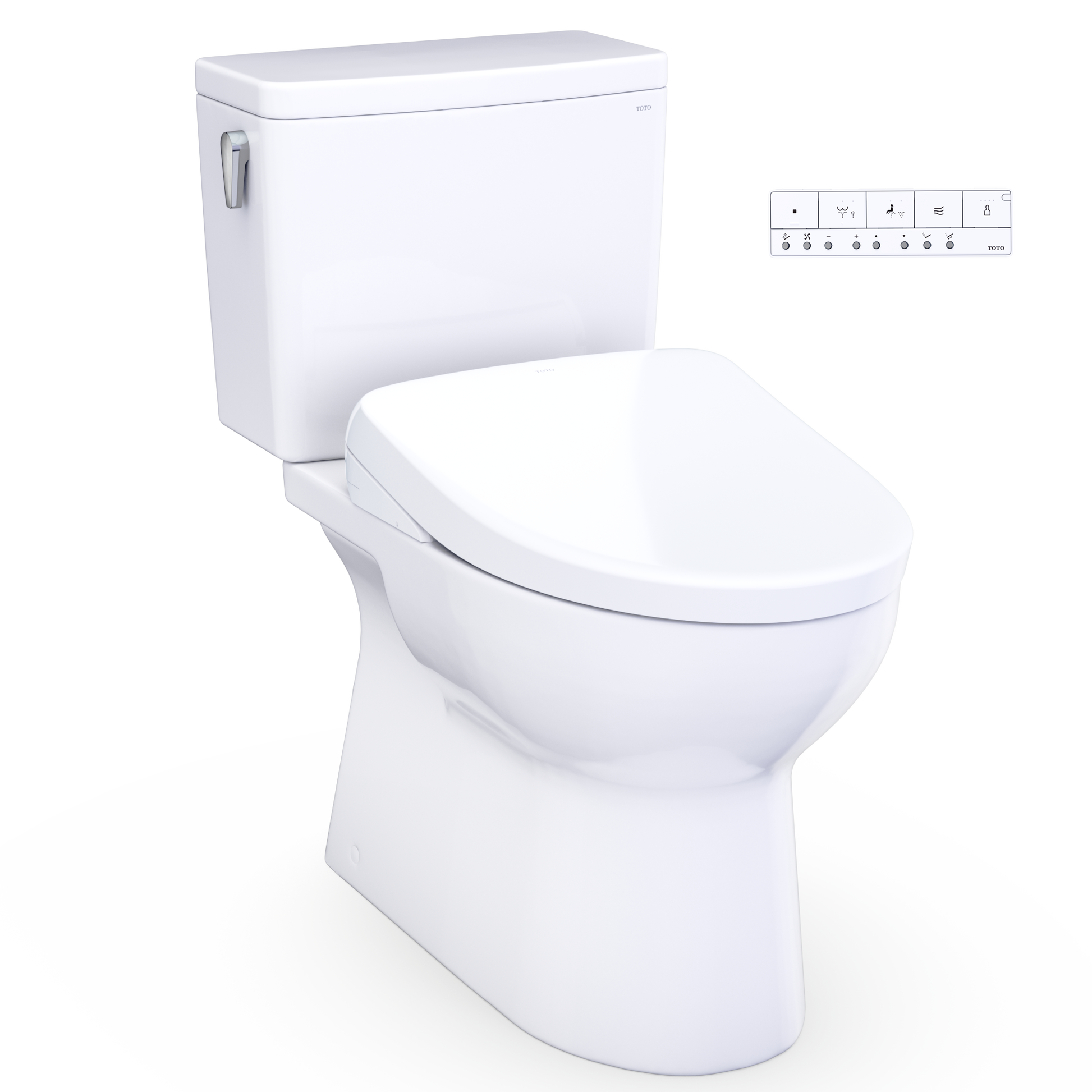 TOTO Glaston WASHLET+ S7 Two-Piece Elongated 1.28 GPF Universal Height Toilet MW4724726CEFG#01