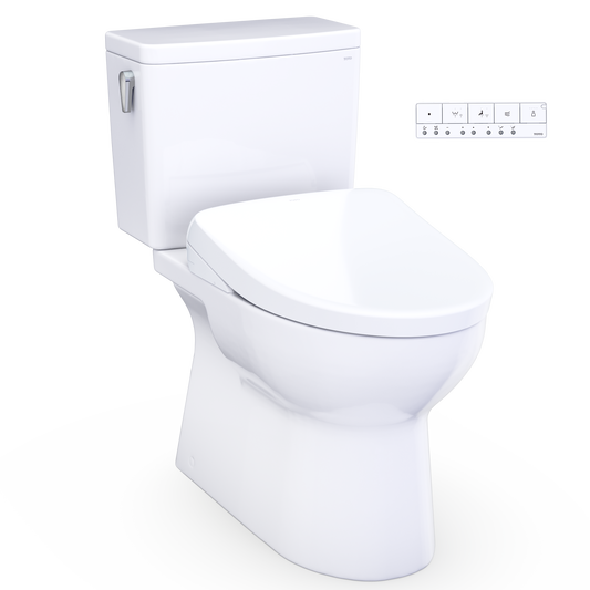 TOTO Glaston WASHLET+ S7A Two-Piece Elongated 1.28 GPF Universal Height Toilet MW4724736CEFG#01