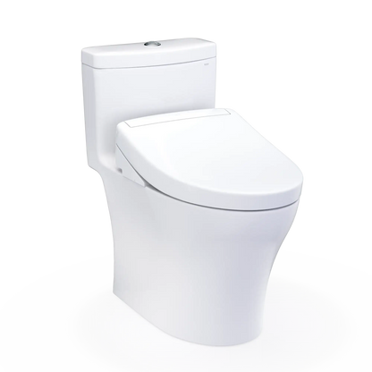 TOTO Aquia IV One-Piece Dual Flush 1.28 and 0.9 GPF Universal Height Toilet and S5 Bidet Seat MW6463446CEMFGN#01