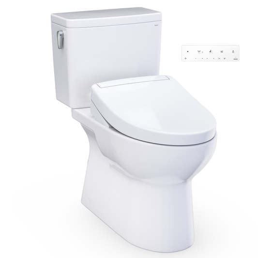 TOTO Glaston WASHLET+ S5 Two-Piece Elongated 1.28 GPF Universal Height Toilet MW4723446CEFG#01