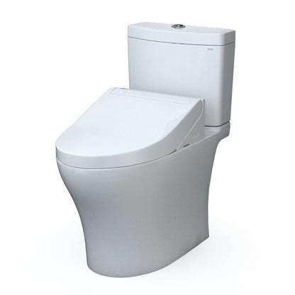 TOTO WASHLET+ Aquia IV Two-Piece Dual Flush 1.28/0.9 GPF Standard Height Toilet WASHLET C5 Bidet Seat - MW4463084CEMGN#01