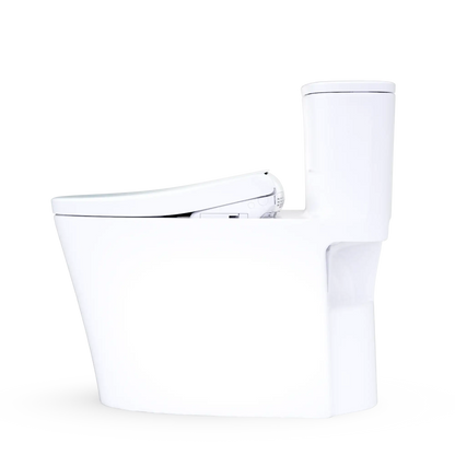 TOTO Aurora WASHLET+ S7 One-Piece Elongated 1.28 GPF Universal Height Toilet MW6864726CEFG#01