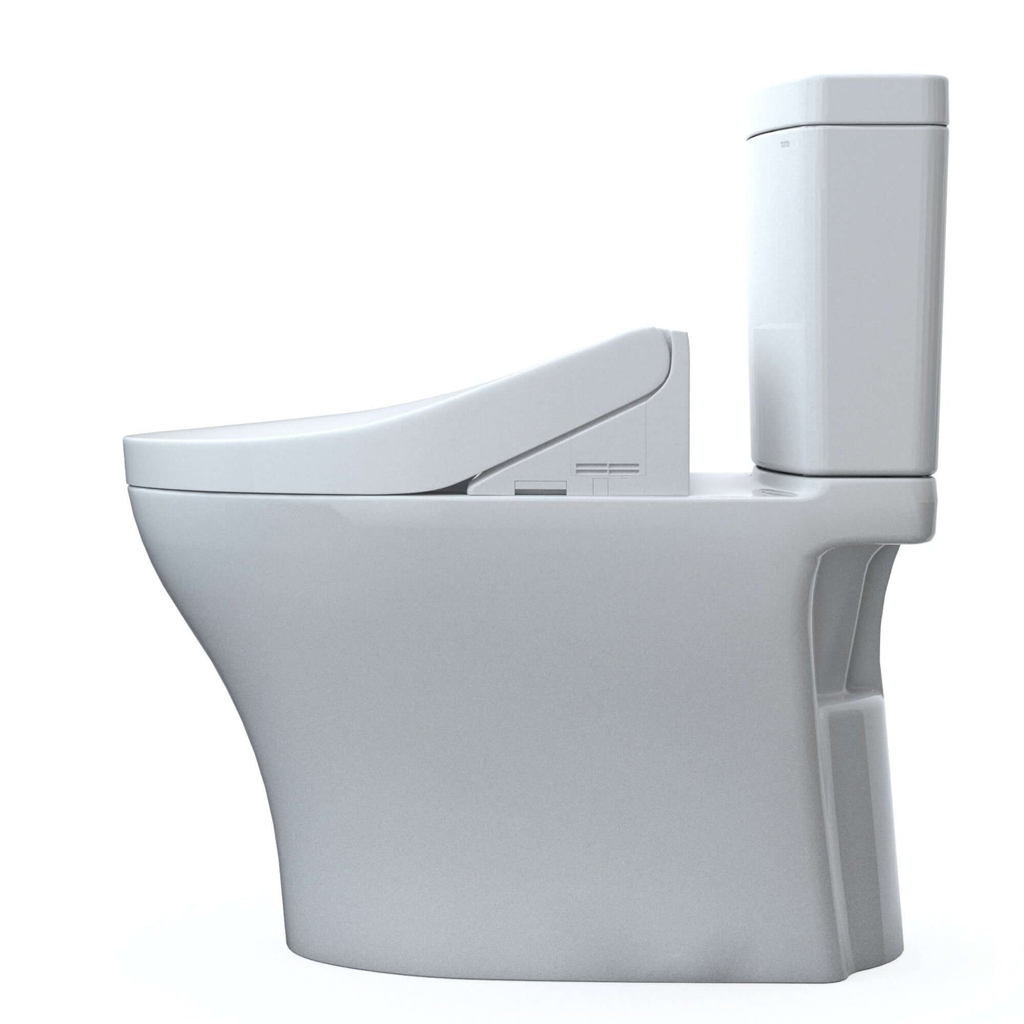 TOTO WASHLET+ Aquia IV Two-Piece Dual Flush 1.28/0.9 GPF Standard Height Toilet WASHLET C5 Bidet Seat - MW4463084CEMGN#01