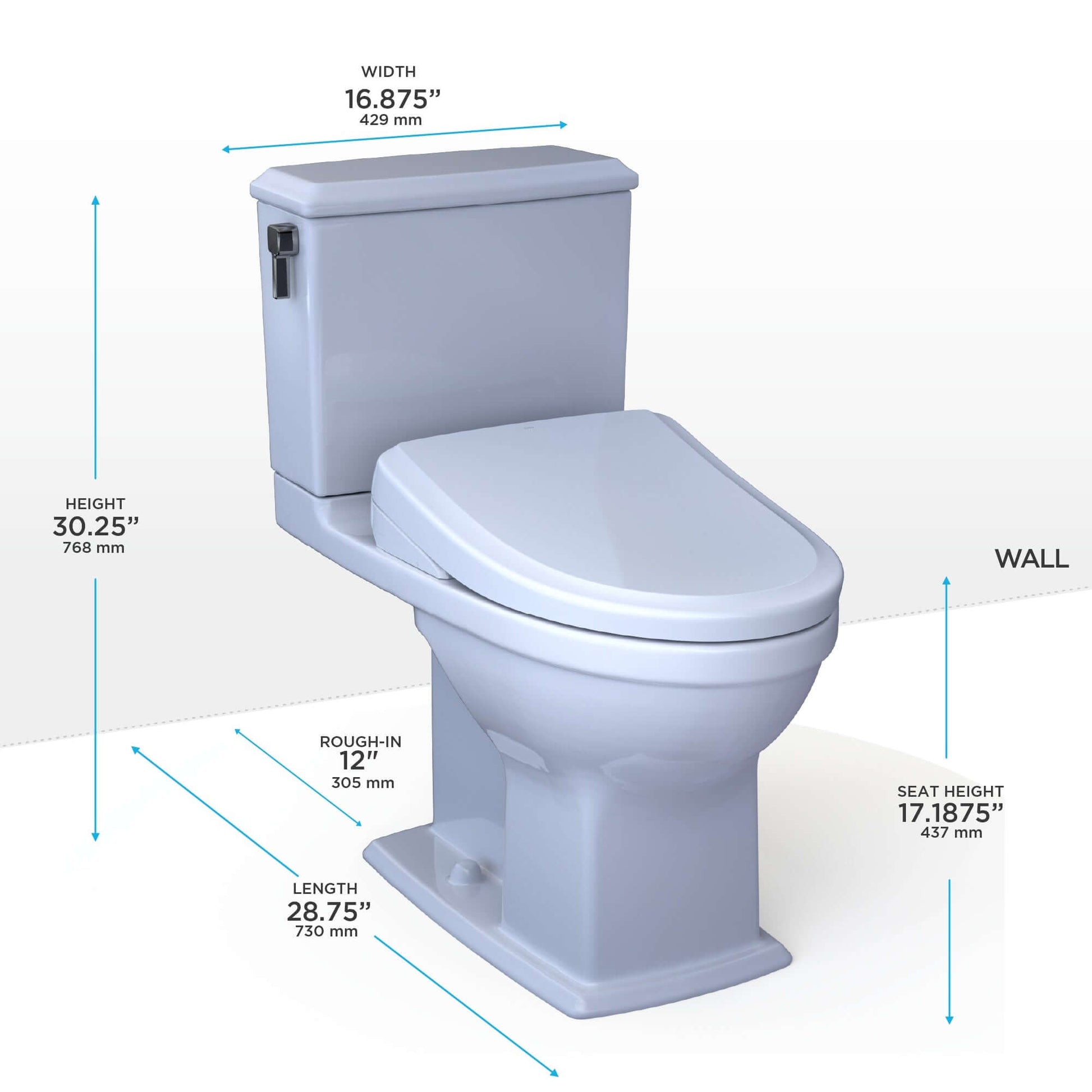 TOTO WASHLET+ Connelly Two-Piece Elongated Dual Flush 1.28 and 0.9 GPF Toilet and Classic WASHLET S7 Classic Bidet Seat, Cotton White - MW4944724CEMFG#01