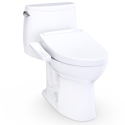TOTO Ultramax WASHLET+ S2 One-Piece Elongated 1.6 GPF Universal Height Toilet with CEFIONTECT MW6083346CSFG#01