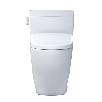 TOTO WASHLET+ Legato One-Piece Elongated 1.28 GPF Toilet and Contemporary WASHLET S7 Contemporary Bidet Seat, Cotton White - MW6244726CEFG#01