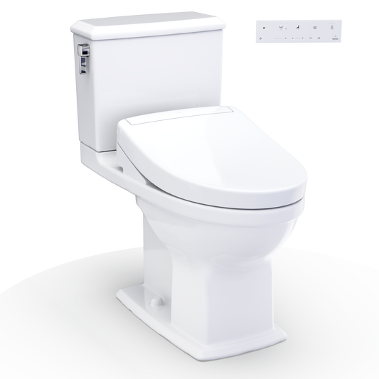 TOTO Connelly WASHLET+ S5 Two-Piece Dual Flush 1.28 GPF Universal Height Toilet with CEFIONTECT MW4943446CEMFG#01
