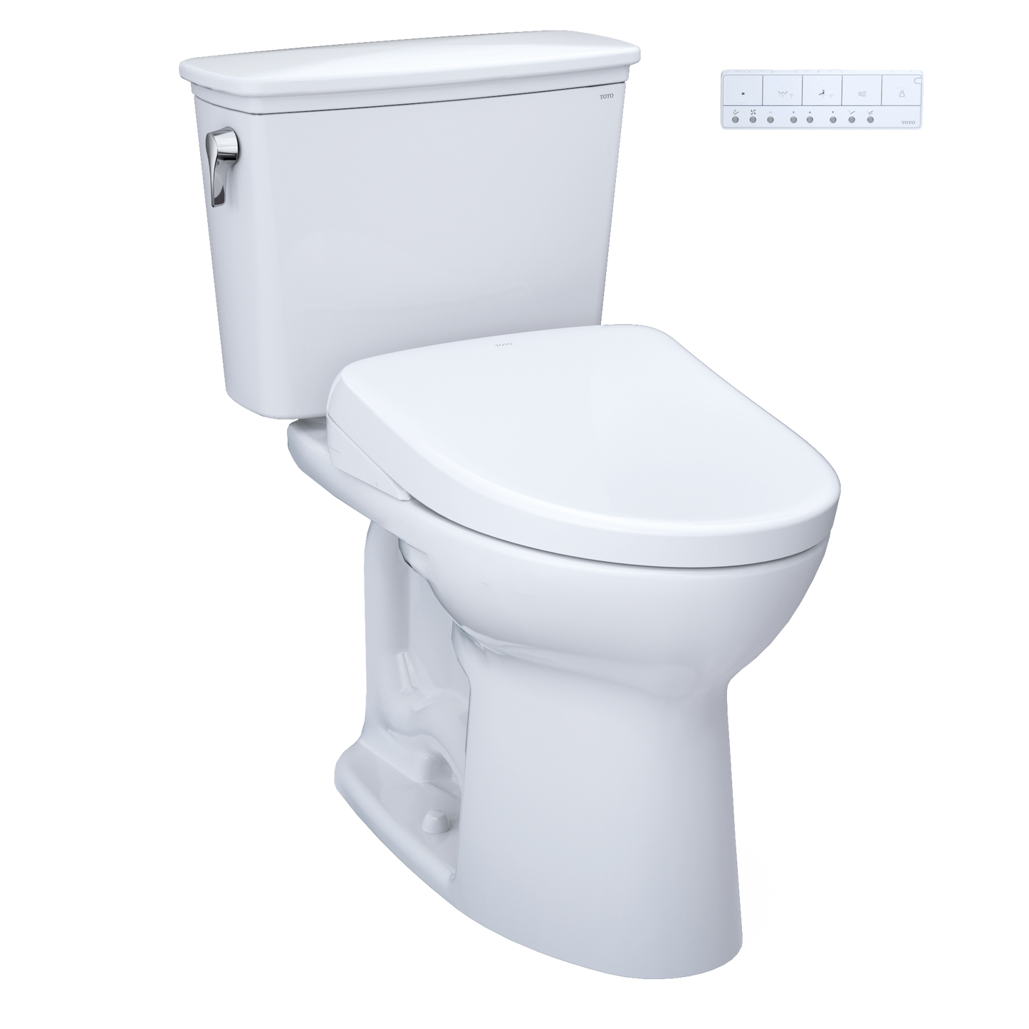 TOTO Drake Transitional Two-Piece 1.28 GPF Standard Height Toilet with S7 Contemporary Bidet Seat MW7864726CEG#01