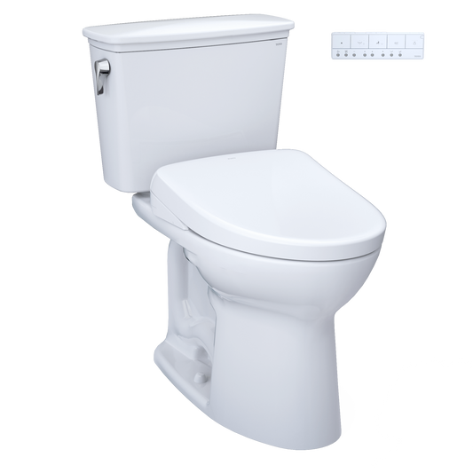 TOTO Drake Transitional Two-Piece 1.28 GPF Standard Height Toilet with S7 Contemporary Bidet Seat MW7864726CEG#01