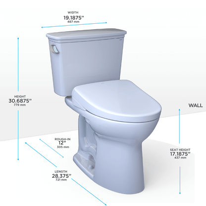 TOTO Drake Transitional 1.28 GPF ADA S7 Contemporary Bidet Seat MW7864726CEFG#01