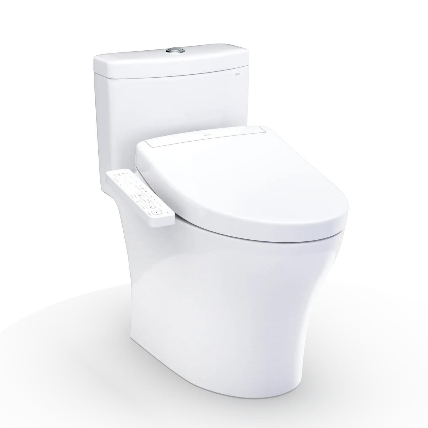 TOTO Aquia IV Two-Piece Dual Flush 1.28 and 0.9 GPF Universal Height Toilet with S2 Bidet Toilet Seat MW6463346CEMFGN#01