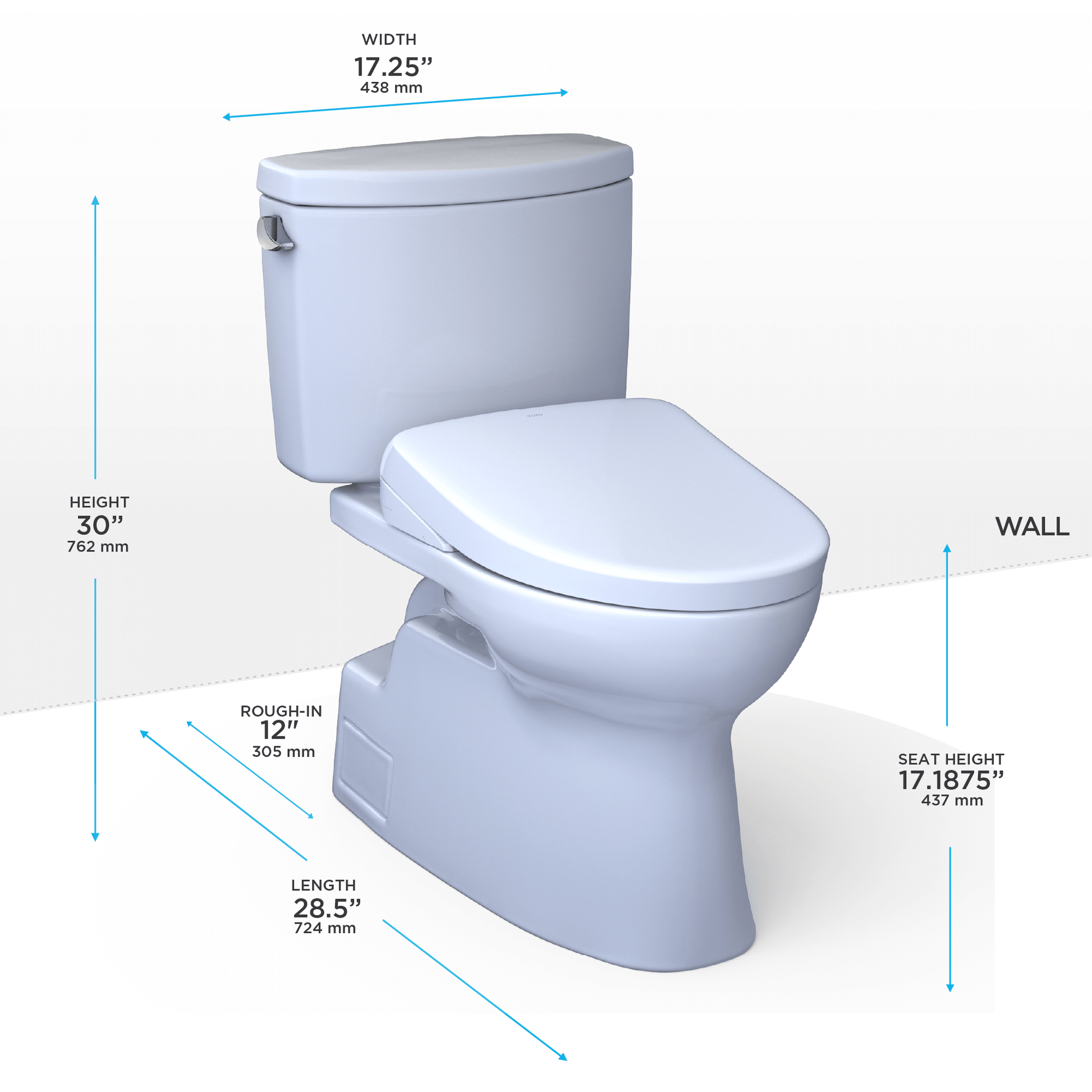 TOTO Vespin II 1.0 GPF Toilet with S7A Seat MW4744736CUFG#01