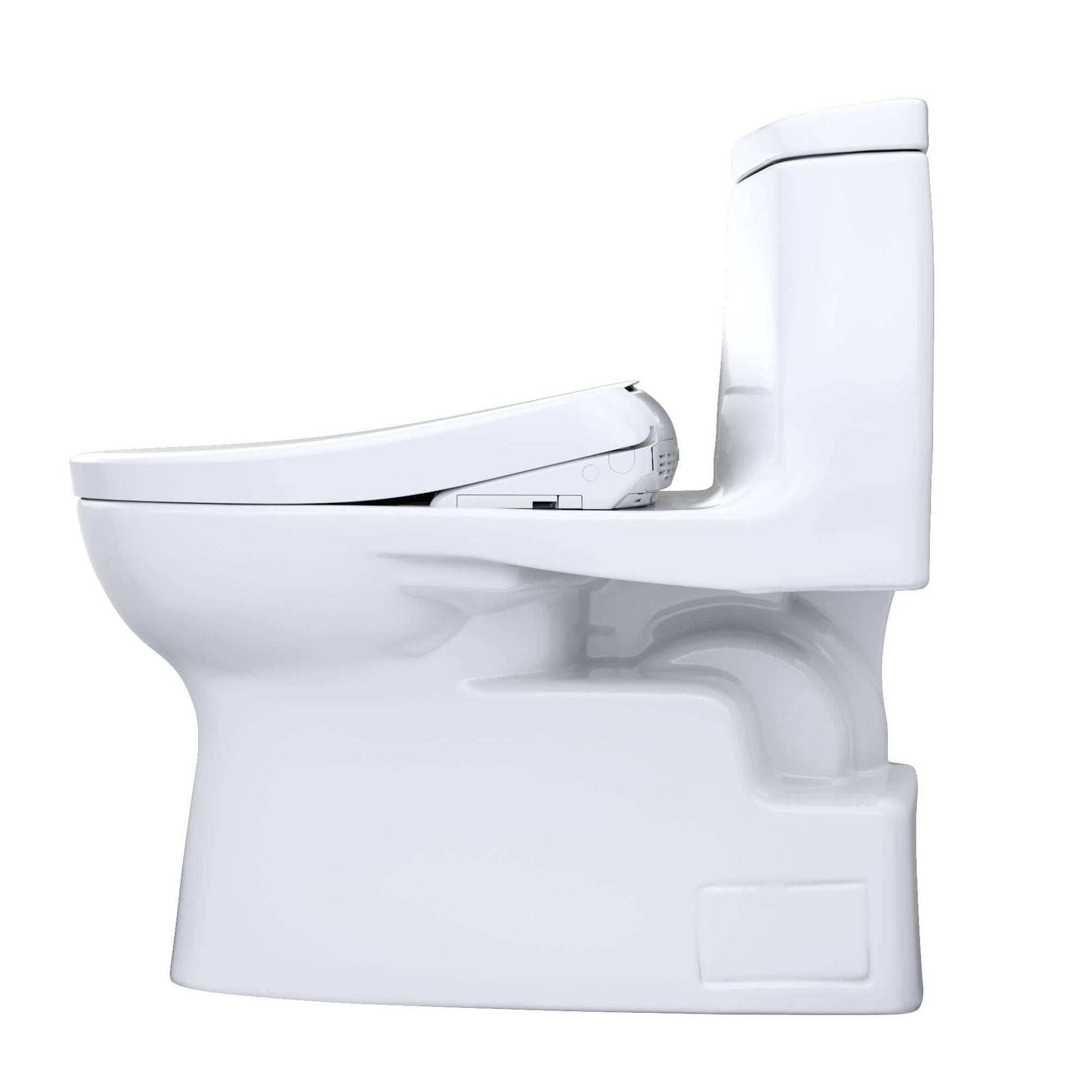 TOTO WASHLET+ Carlyle II One-Piece Elongated 1.28 GPF Toilet and WASHLET+ S7 Contemporary Bidet Seat, Cotton White - MW6144726CEFG#01