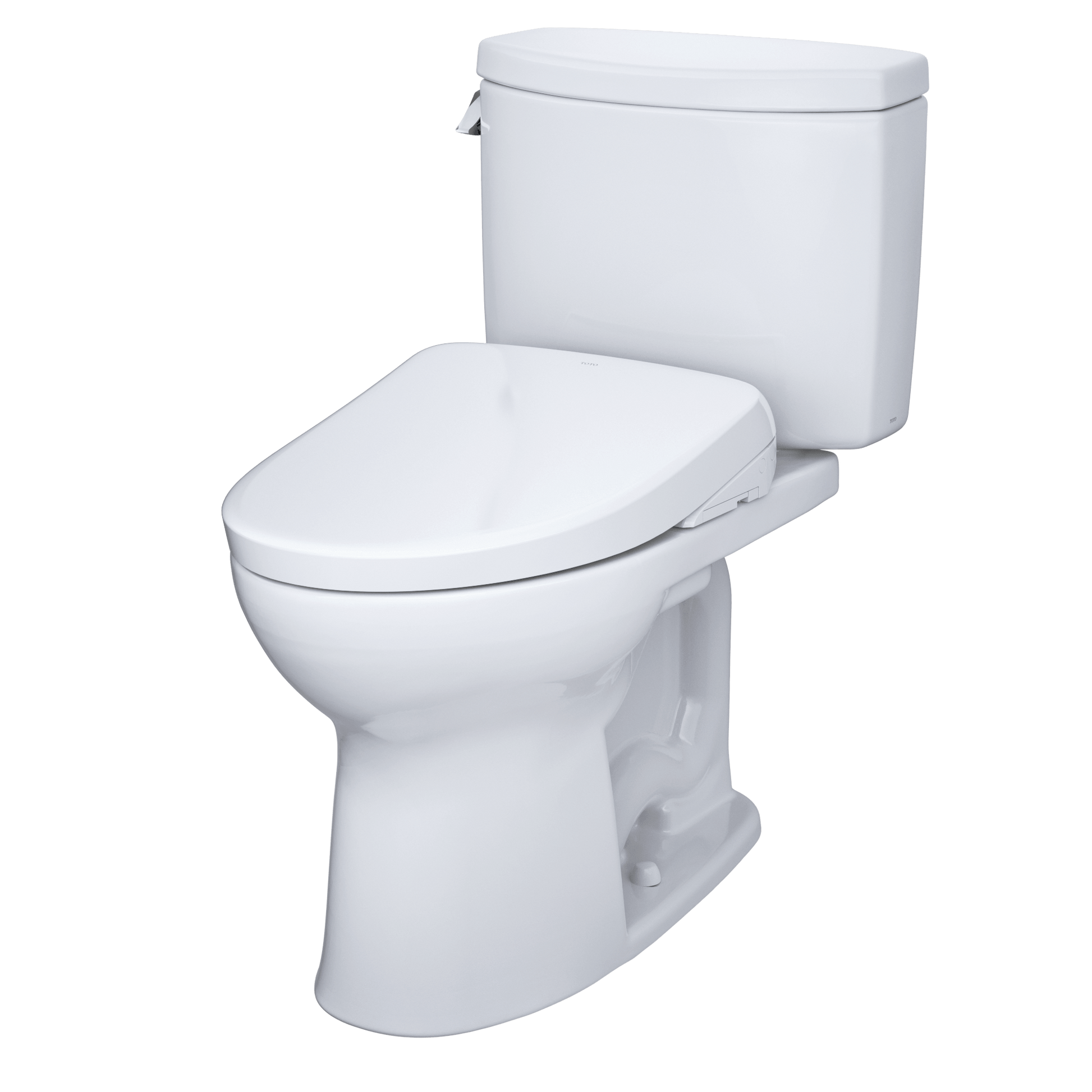 TOTO WASHLET+ Drake II 1G Two-Piece Elongated 1.0 GPF Toilet and WASHLET+ S7 Contemporary Bidet Seat, Cotton White - MW4544726CUFG#01