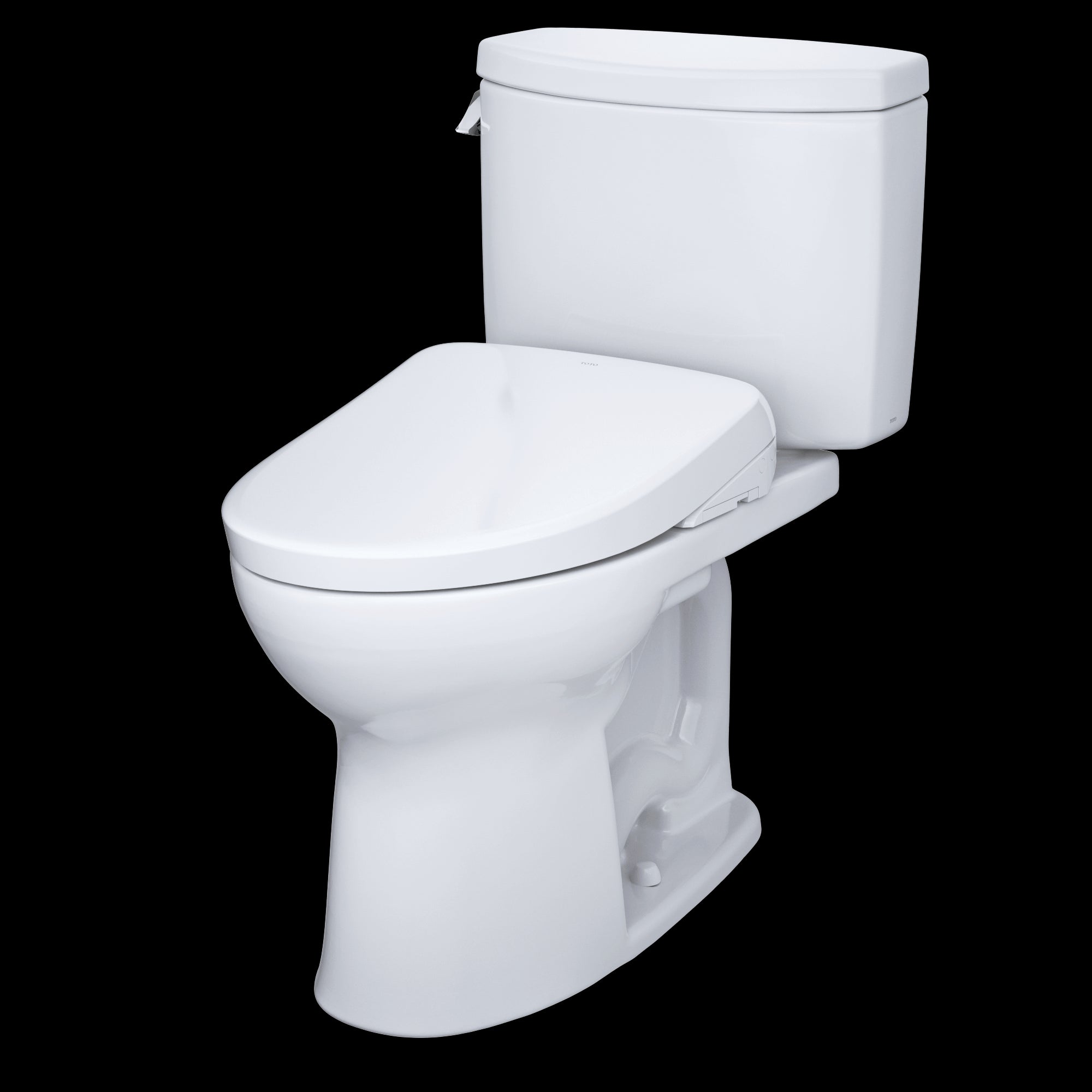 TOTO WASHLET+ Drake II Two-Piece Elongated 1.28 GPF Toilet and WASHLET+ S7 Contemporary Bidet Seat, Cotton White - MW4544726CEFG#01