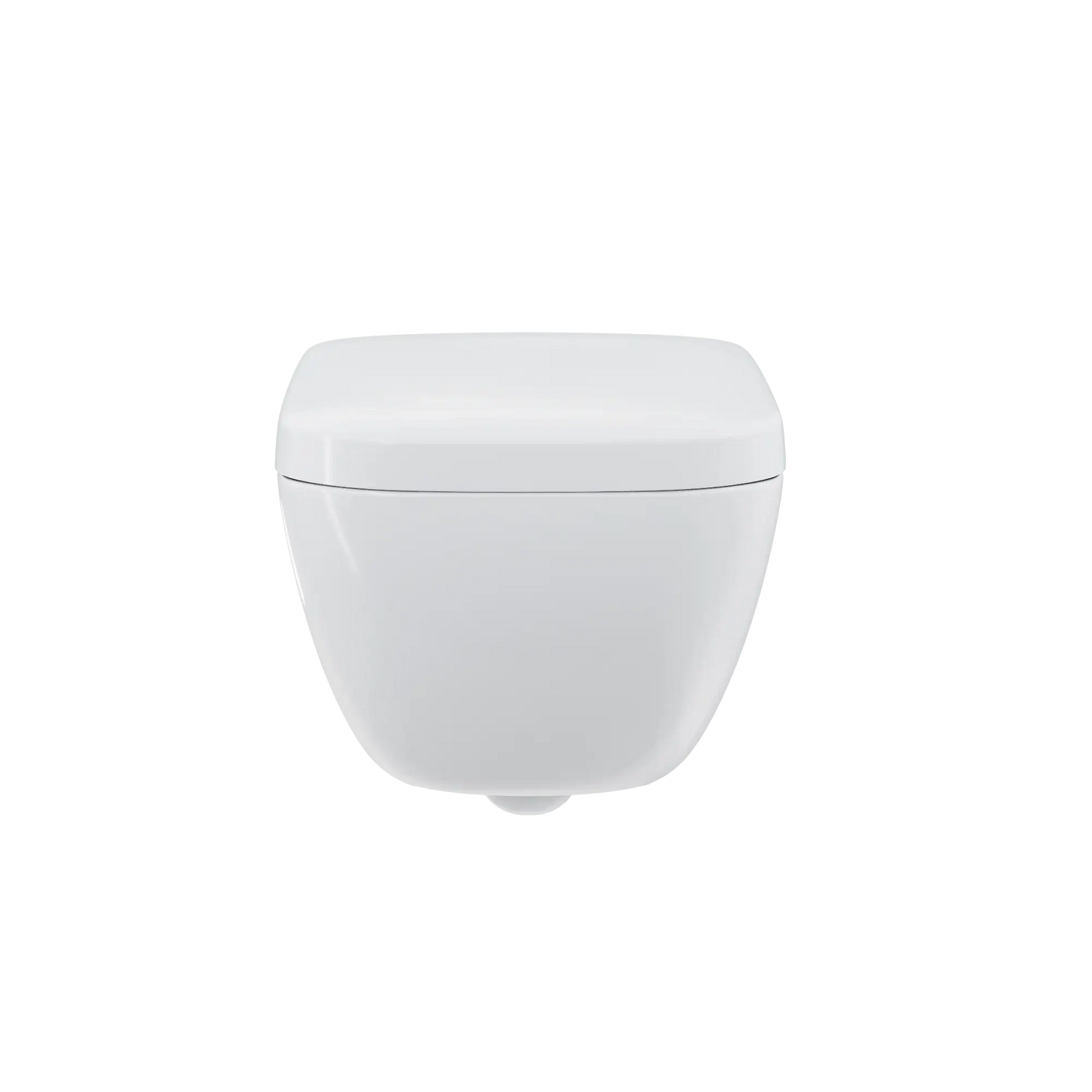 TOTO NEOREST WX2 wall-hung integrated bidet toilet, front view with lid closed, Cotton White
