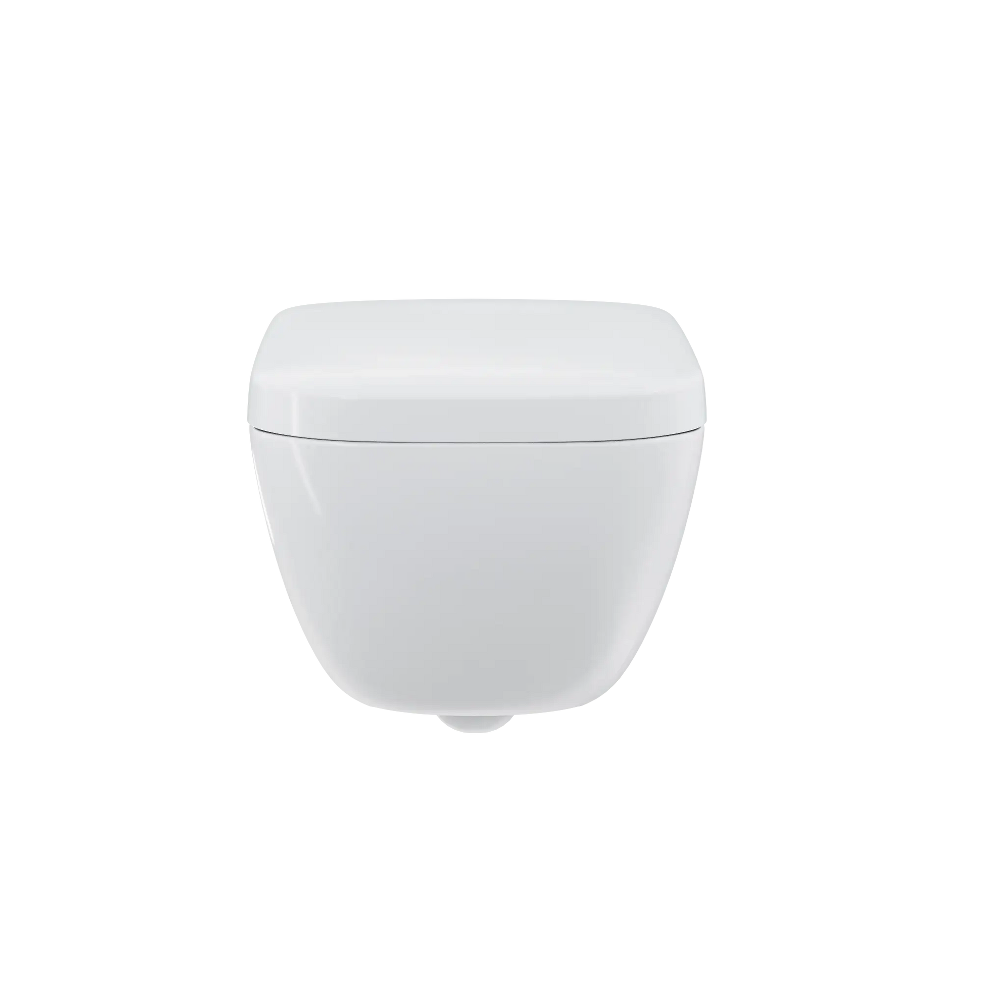 TOTO NEOREST WX2 wall-hung integrated bidet toilet, front view with lid closed, Cotton White