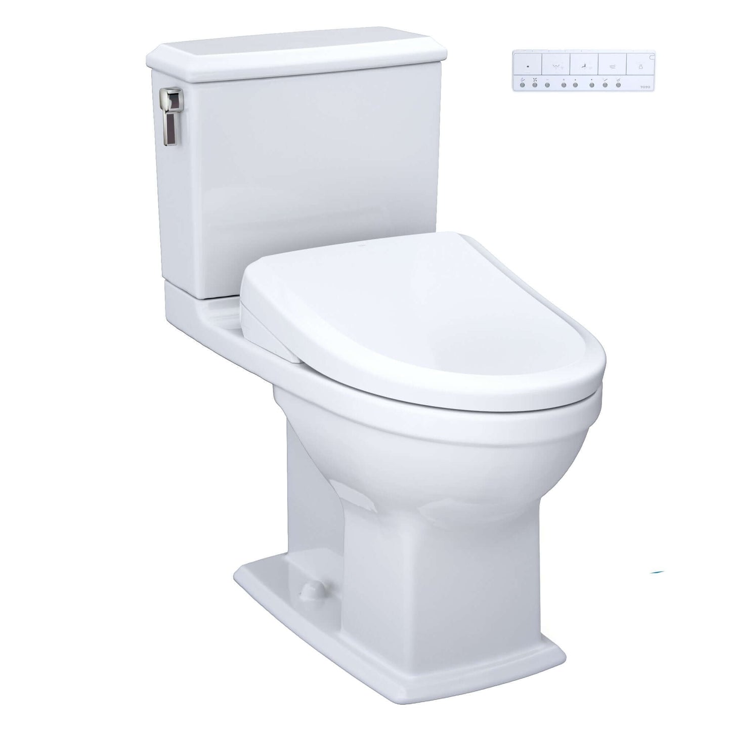 TOTO Connelly Two-Piece Dual Flush 1.28 and 0.9 GPF Universal Height Toilet with S7A Classic Bidet Seat MW4944734CEMFG#01