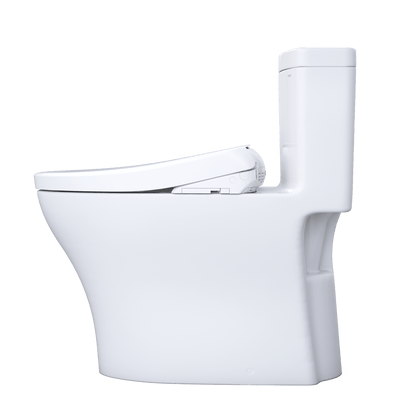 TOTO Aquia IV One-Piece Dual Flush 1.28 and 0.9 GPF Universal Height Toilet with S7 Bidet Seat MW6464726CEMFGNA#01