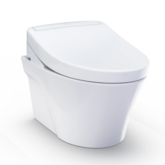 TOTO AP Wall-Hung Toilet and WASHLET S5 and DuoFit In-Wall 0.9 and 1.28 GPF Dual-Flush Tank System, Matte Silver CWT4263446CMFG#MS