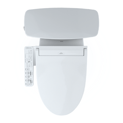 TOTO Drake Transitional Two-Piece 1.28 GPF Universal Height Toilet with C2 Bidet Seat MW7863074CEFG.10#01