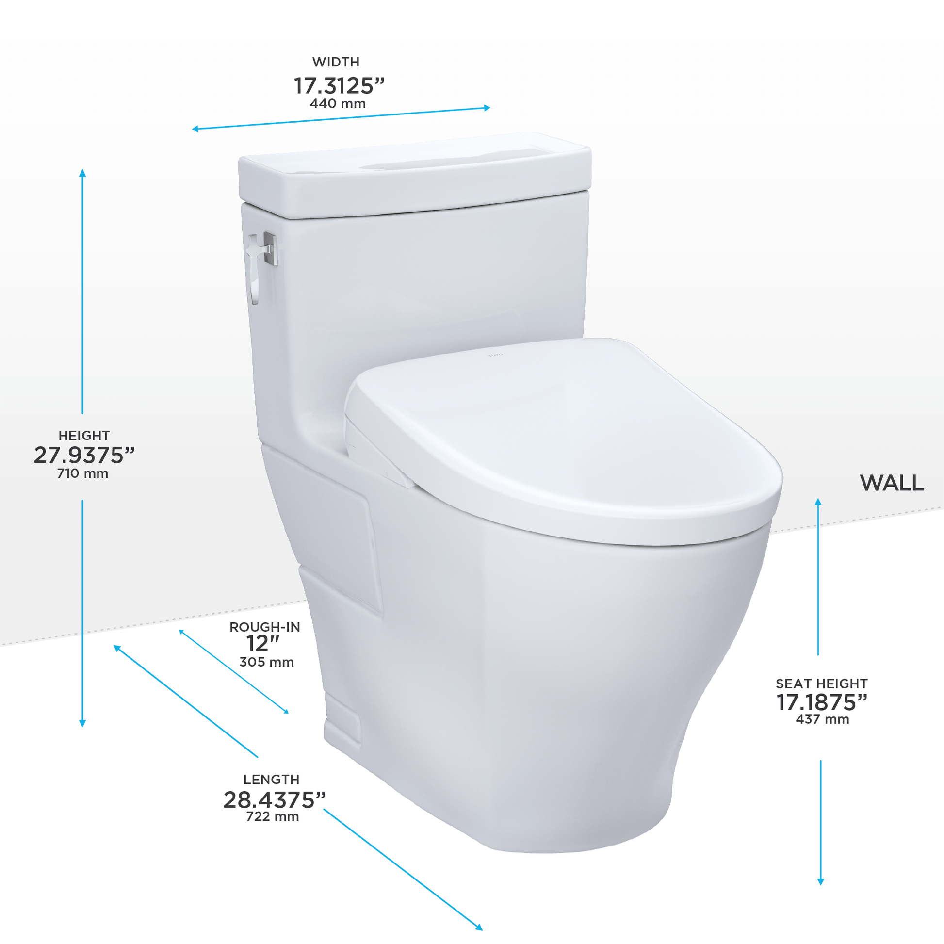 TOTO Aimes  1.28 GPF Toilet With S7A Seat - MW6264736CEFG#01