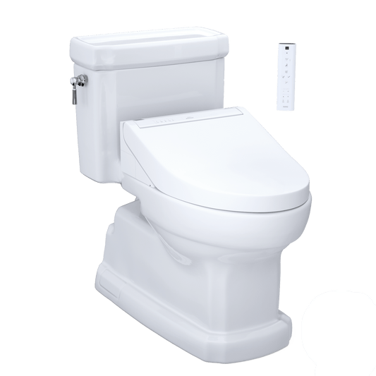 TOTO Eco Guinevere 1.28 GPF One-Piece Universal Height Toilet with C5 Bidet Seat MW9743084CEFG#01