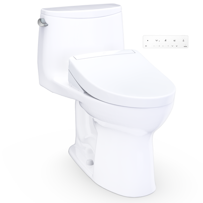 TOTO Ultramax WASHLET+ S5 One-Piece Elongated 1.28 GPF Universal Height Toilet with CEFIONTECT MW6083446CEFG#01