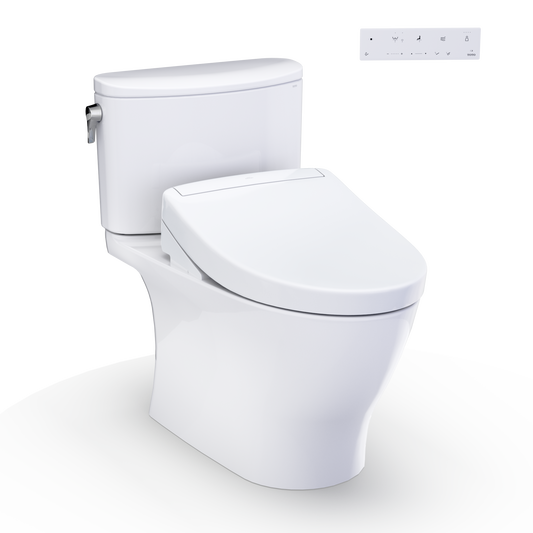 TOTO Nexus WASHLET+ S5 Two-Piece Elongated 1.0 GPF Universal Height Toilet with CEFIONTECT MW4423446CUFG#01