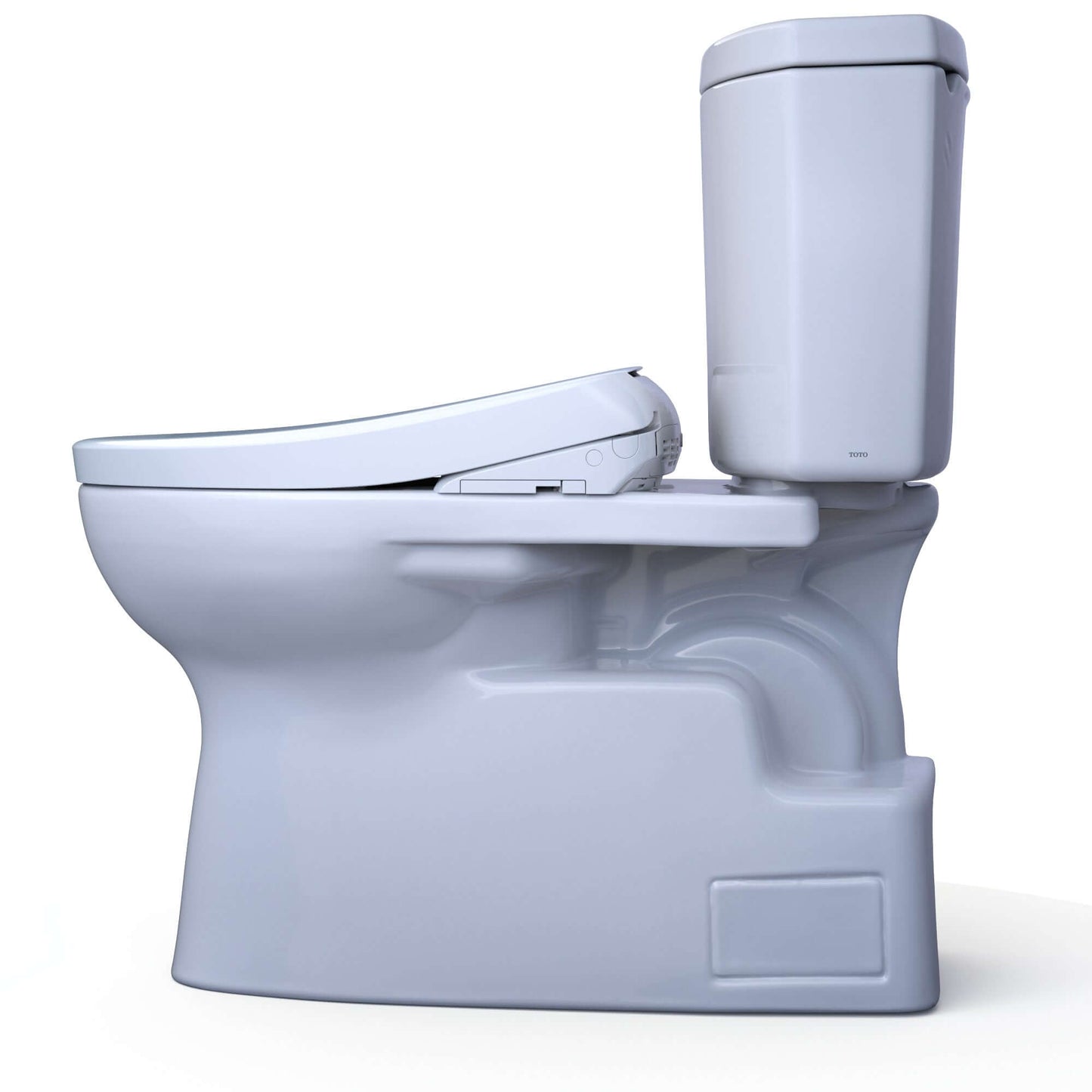 TOTO WASHLET+ Vespin II Two-Piece Elongated 1.28 GPF Toilet and WASHLET+ S7 Contemporary Bidet Seat, Cotton White - MW4744726CEFG#01