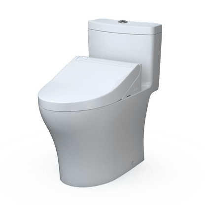 TOTO Aquia IV One-Piece Dual Flush 1.28 and 0.9 GPF Universal Height Toilet and C5 Bidet Seat MW6463084CEMFGN#01