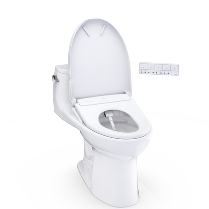 TOTO Ultramax WASHLET+ S7 One-Piece Elongated 1.28 GPF Universal Height Toilet with CEFIONTECT MW6184726CEFG#01