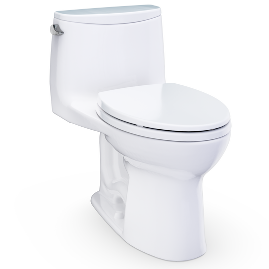 TOTO Ultramax WASHLET+ Ready One-Piece Elongated 1.28 GPF Universal Height Toilet with SoftClose Seat MS608114CEFG#01