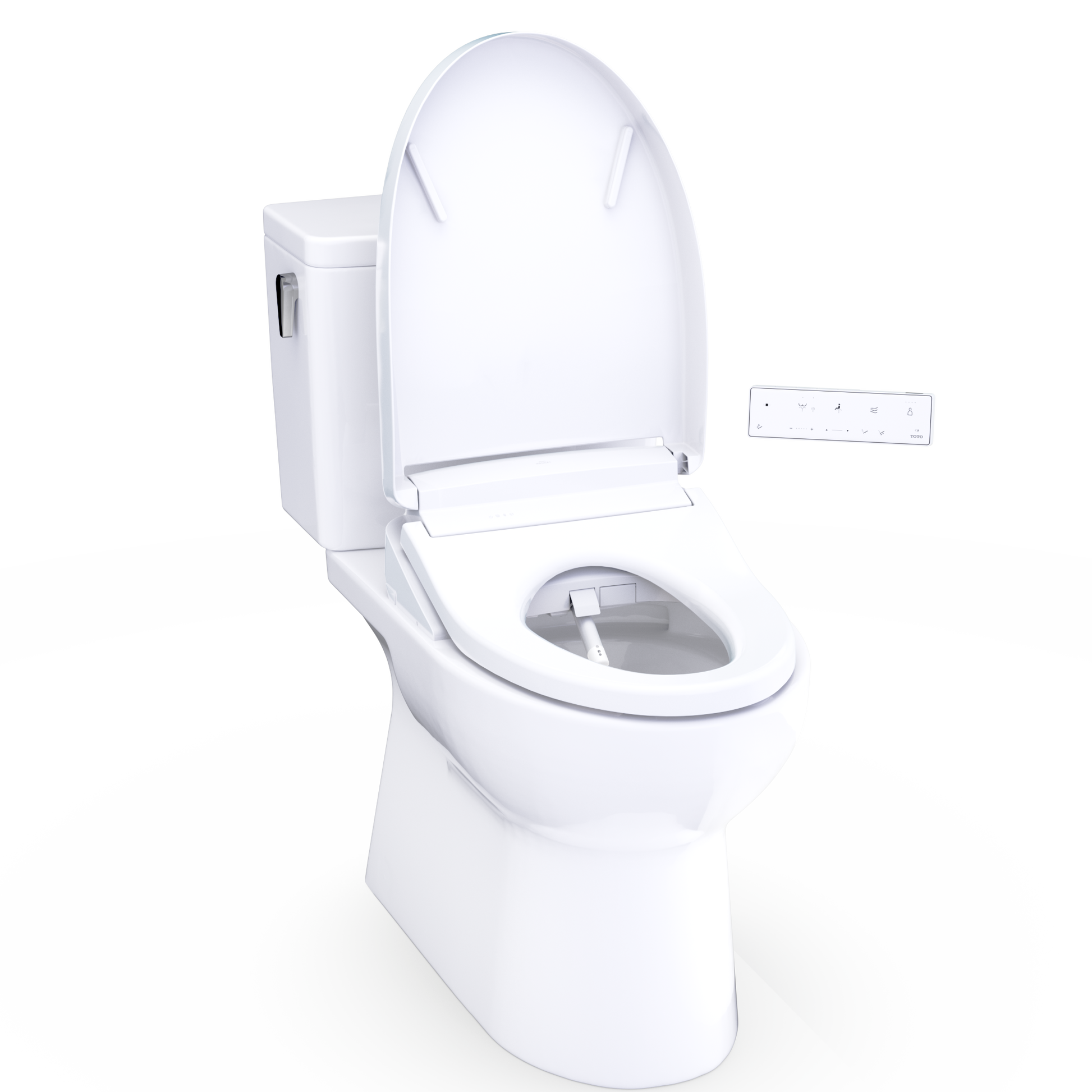 TOTO Glaston WASHLET+ S5 Two-Piece Elongated 1.28 GPF Universal Height Toilet MW4723446CEFG#01
