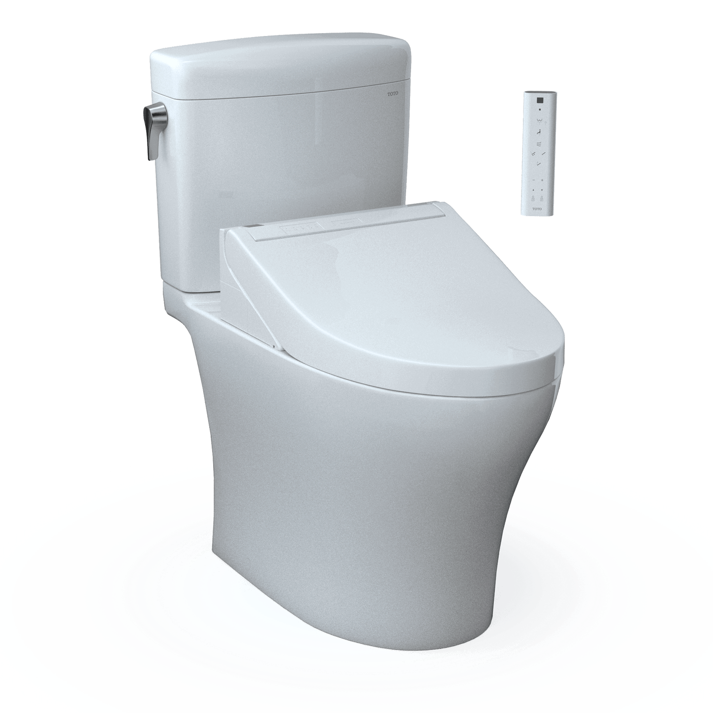 TOTO WASHLET+ Aquia IV Cube Universal Height Two-Piece Dual Flush 1.28 and 0.9 GPF Toilet with C5 Bidet Seat - MW4363084CEMFGN#01