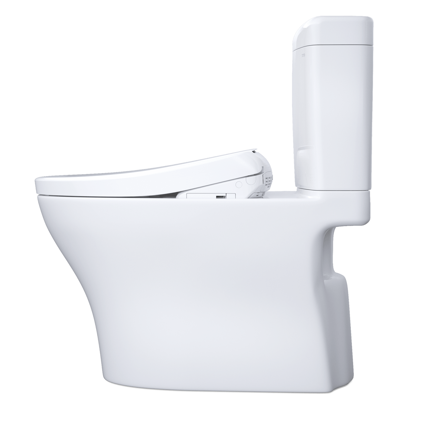 TOTO Aquia IV Cube Two-Piece Dual Flush 1.28 and 0.9 GPF Universal Height Toilet with S7A Contemporary Bidet Seat MW4364736CEMFGN#01