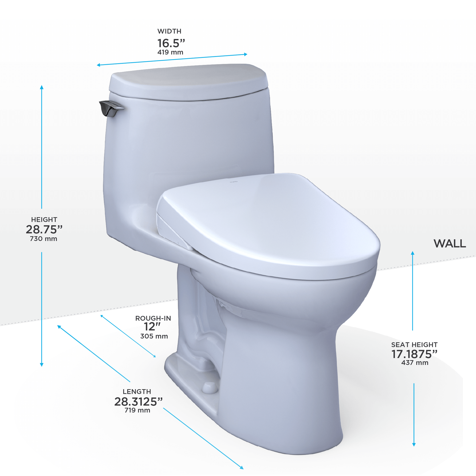 TOTO  UltraMax 1.0 GPF Toilet With S7A Seat - MW6044736CUFG#01