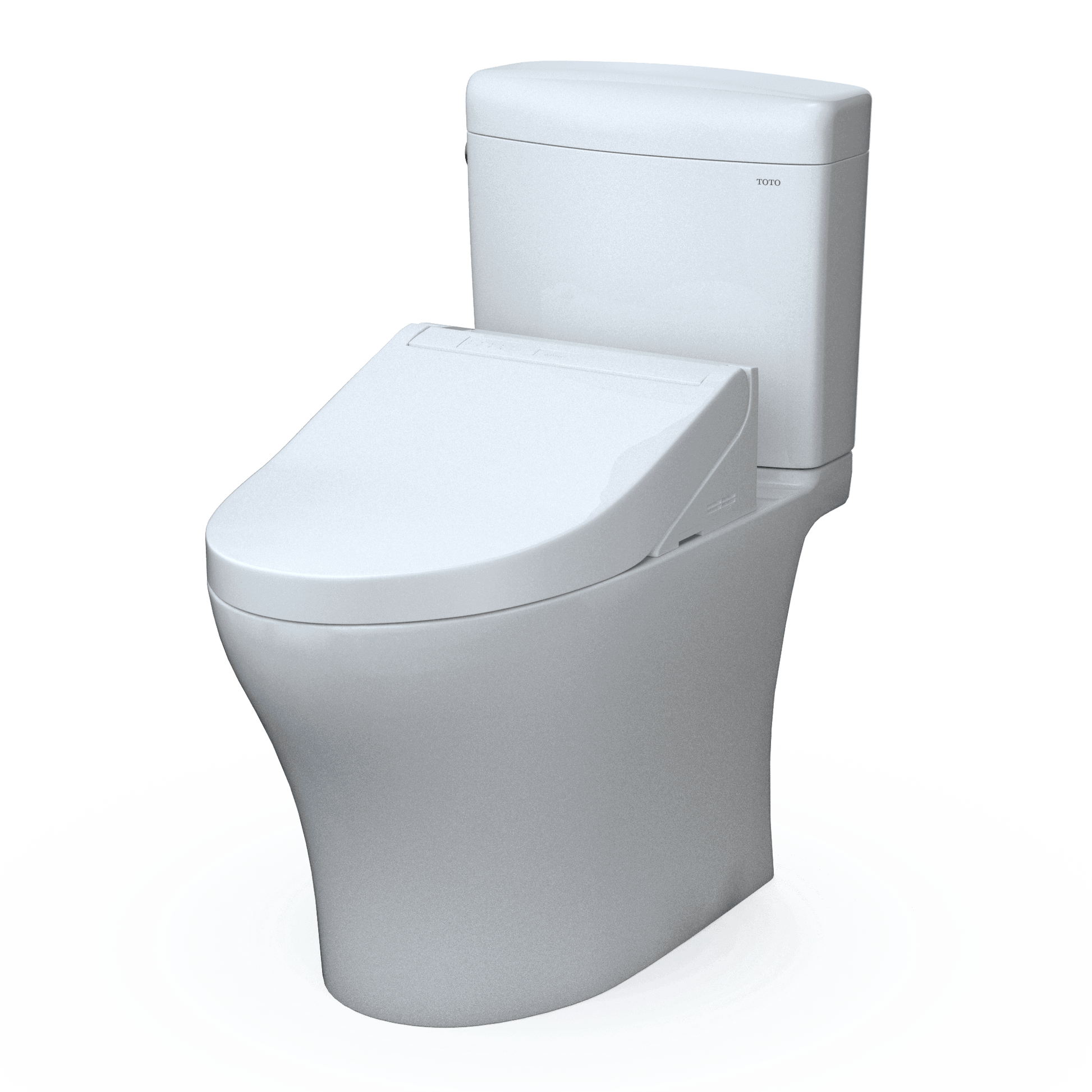 TOTO WASHLET+ Aquia IV Cube Universal Height Two-Piece Dual Flush 1.28 and 0.9 GPF Toilet with C5 Bidet Seat - MW4363084CEMFGN#01