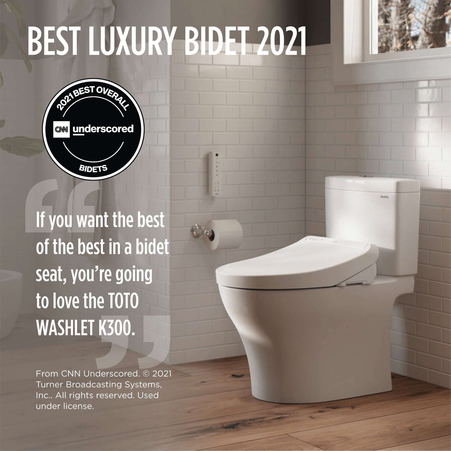 TOTO WASHLET K300 Electronic Bidet Toilet Seat with Instantaneous Water Heating, Elongated - SW3036R