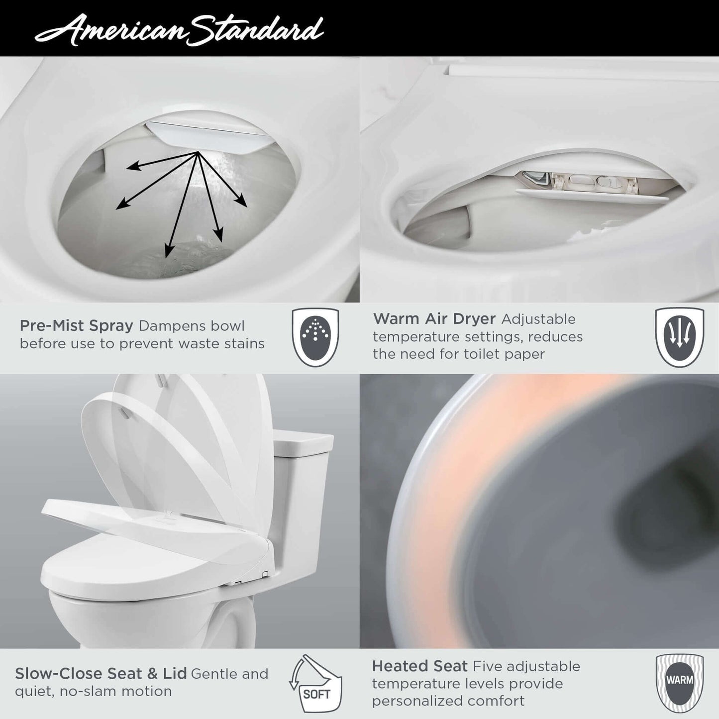 American Standard Advanced Clean 3.0 Electric SpaLet Bidet Toilet Seat With Wireless Remote Control